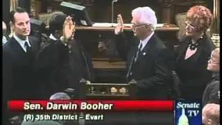 Sen. Darwin Booher, R-Evart, is sworn in  as state senator for the 35th District