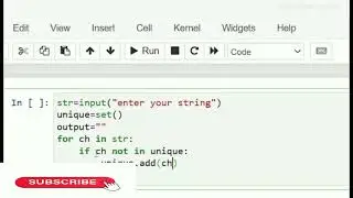 Python Program to remove duplicate characters in String . @DrSridevi #python