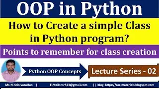 How to Create a Class in Python OOP | Object Oriented Programming in Python | Python OOP Concepts |