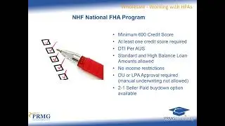 UTAH HOUSING Wholesale Housing Finance Authority Products Training