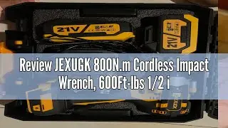 Review JEXUGK 800N.m Cordless Impact Wrench, 600Ft-lbs 1/2 inch Electric Impact Gun, High Torque Bru