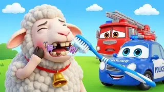 Blue Police Car & Red Fire Truck 🚓🚒 | The Cute Sheep&rsquo;s Tooth Germ Battle 🐑🦷 | Rescue Cars Fun