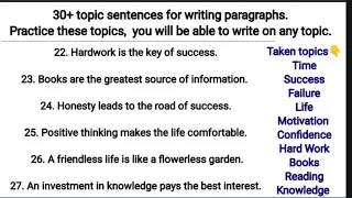 Topical sentences for writing paragraphs |, topics for writing |#topicsentences#topicforwriting