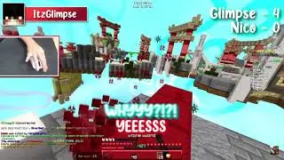 ItzGlimpse Does INSANE 4 Block Extension in Bedwars...