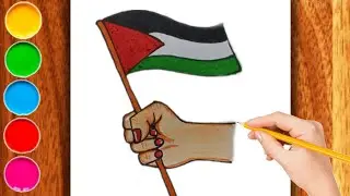 How to drawing Palestine flag is very easy Learn to draw 🇵🇸 | philistin  flag drawing ❤️