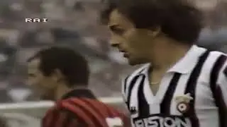 Serie A  Juventus -  AC Milan 2-1 (9 October 1983) Goals Platini, Rossi and Baresi