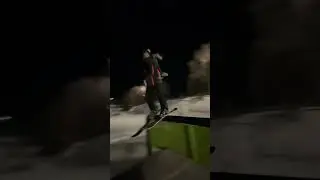 Huge back 270 off rail #skiing #rail #crazy
