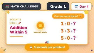Grade 1 | Day 4: Addition Within 5 | Normal | daily math challenge