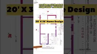20X36 North Facing House Plan | 20 by 36 House Plan #20x36 #homedesign #smallhouseplans #shorts