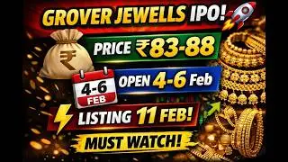 Grover Jewells IPO Date, Review, Price, Allotment Details | with Dhaval Bamania