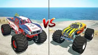 CRD Monster Truck VS Raven R20 Monster Truck - Beamng drive | SpeedRolls