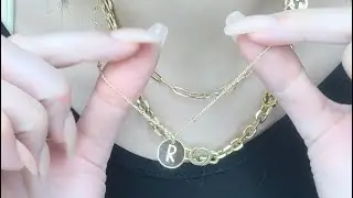 Unbox my  Initial Necklaces 14K Gold Plated Dainty Layered Round Coin Disc