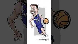 Luka Dončić Makes NBA History In Mavericks Portrait on SketchUp Mobile #skunkworkz #speedpaint #nba