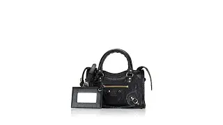 Balenciaga Agneau Classic Gold Hardware Nano City Black