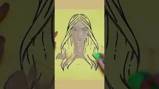 Colored sand painting  girl make-up