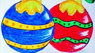 How to draw beautiful Christmas balls 