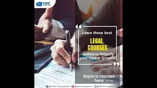 Best Legal Certification Courses | G One Training Center #onlineeducation