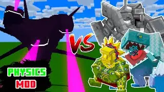 Mowzie's Mobs VS Wither Storm Physics Mods in Minecraft
