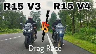 YAMAHA R15 V4 vs YAMAHA R15 V3 🚀 DRAG RACE ☠️🔥 @RVSvlogs1121. 