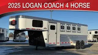 2025 Logan Coach Bullseye 4 Horse Gooseneck With a Dual Door Front Tack Room