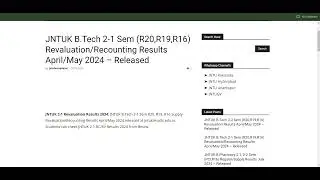 JNTUK B.Tech 2-1 Sem (R20, R19, R16) Revaluation/Recounting Results April/May 2024 &ndash; Released!
