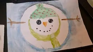How to draw a snowman looking up in the sky