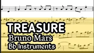 Treasure Bruno Mars Tenor Soprano Clarinet Trumpet Sheet Music Backing Track Play Along Partitura