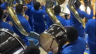 SOUTHERN'S PEP BAND BLOWING 