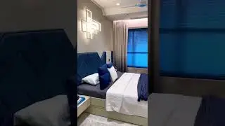 Master bedroom blue and white color combination #shorts #ytshorts#interiordesigner #saiworldcity