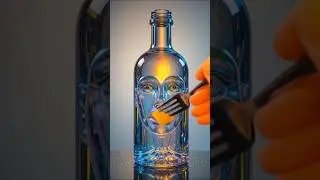 Fantasy Food Meets Glowing Art 🍑🥂 ✨ #GlassPeach & #CrystalBottle #viralvideo #shorts #shortvideo