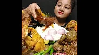 ASMR: EATING SPICY CHICKEN CURRY🔥 BASMATI RICE || #shorts #mukbangn#asmreating #mukbangasmr #asmr