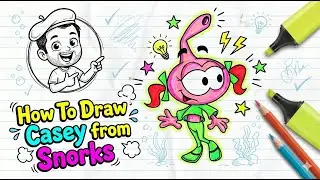 How to Draw Casey from Snorks! 🧜✨ Easy Cartoon Character Tutorial #HowToDraw #Snorks #Drawing