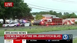 Crews fight blaze at Pete&rsquo;s RV in South Windsor