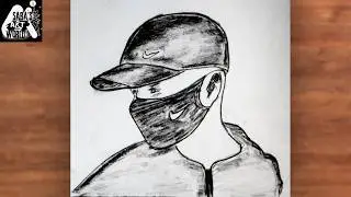 How to Draw a Boy with Mask and Cap | Easy Pencil Sketch Tutorial | Easy Pencil Art Tutorial