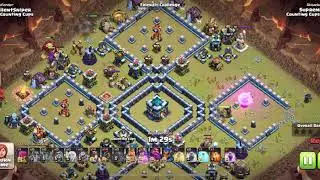 How To 3 Star A Ring Base Using Queen Charge Hog Miner Hybrid. Counting Cups war clan