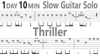 Michael Jackson - Thriller (Slow) Guitar Solo Tab+BackingTrack