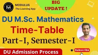 DU M.A./M.Sc. Mathematics | Part - I, Semester - I (2022-23) Time Table |