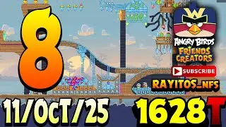 Прохождение турнира 8 уровня Angry Birds Friends с рекордом 1628 и POWER-UP