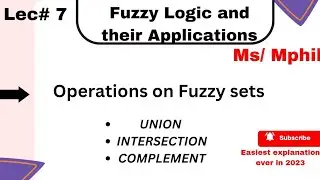 Operations on Fuzzy sets| Union, intersection, complement| lec#7
