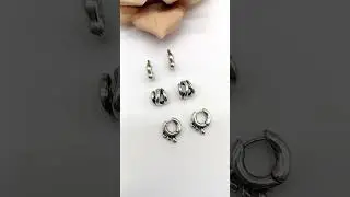 Wholesale Burnished Fired Silver Plating C Shaped Earring Set
