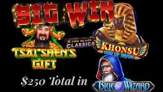 Khonsu , Tsai Shen&rsquo;s Gift & Blue Wizard Fire Blaze Wins | Chumba Casino