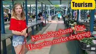 Traditional Hungarian Local market Piac kiskunfelegyhasza  Hungary Buying vegetable plants Amstaffs