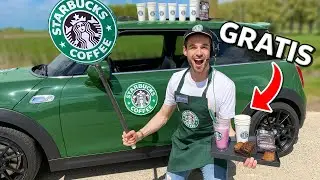 MIJN AUTO OMBOUWEN TOT RIJDENDE GRATIS STARBUCKS! *Experiment*