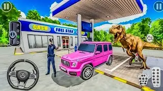 A New Pink Colour Mercedes G-70 car 🚗 Parking In the petrol pump Driving Class Game-3D #game#police