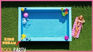 Barbie's KIds Surprise Pool Party: DIY Decor & Breakfast Treat!