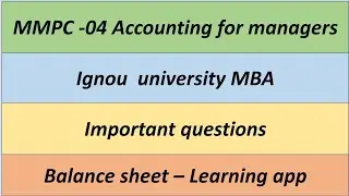 ignou MBA(MMPC -004 Accounting for managers) malayalam
