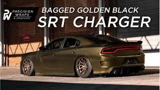 Bagged SRT Charger Scatpack | Wrapped With Hexis Matt Golden Black 4K
