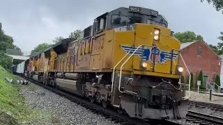 (Camcorder) CSX M511 passes North road at MP 98 with cool K5LLA, friendly crew, and SAAHC!!!!!