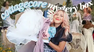 trying a cottagecore thrift store mystery box 🧚🏻&zwj;♀️ styling corsets, florals & pastels ✨🍄