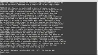 The whois command Footprinting basic tool